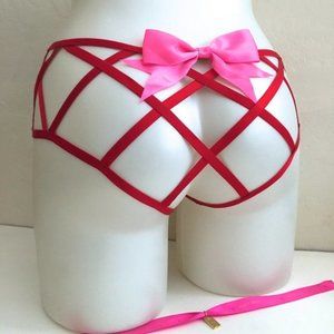 Victoria's Secret Cage Ouvert Cheeky Panty Red VS